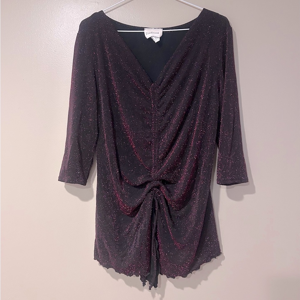 Y2K whimsigoth vintage Sparkle Top gothic glitter showgirl fairy grunge